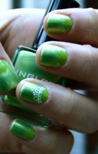 green half moon manicure