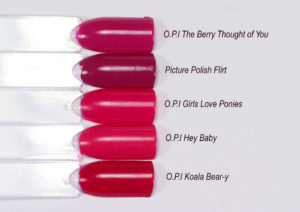 opi the berry thought of you hey baby girls have ponies comparison
